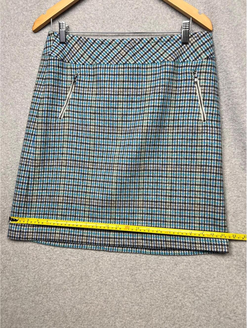 Talbots Mini Skirt Wool Lined Houndstooth Plaid Womens 8 Preppy Academia - Picture 7 of 9